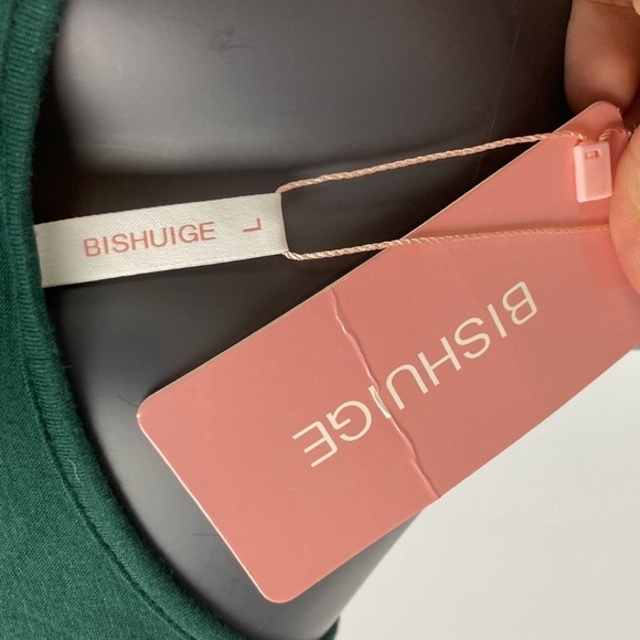 Bishuige dark green sleeveless dress large nwt - Picture 5 of 6